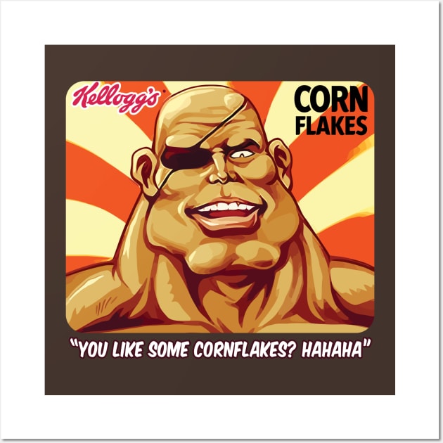 Cornflakes + Video Game Fighter (MEME) Wall Art by dposhirts